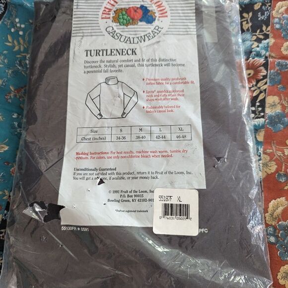 Fruit of the loom Men's gray turtleneck 90s vintage NIP‎ - Picture 5 of 11